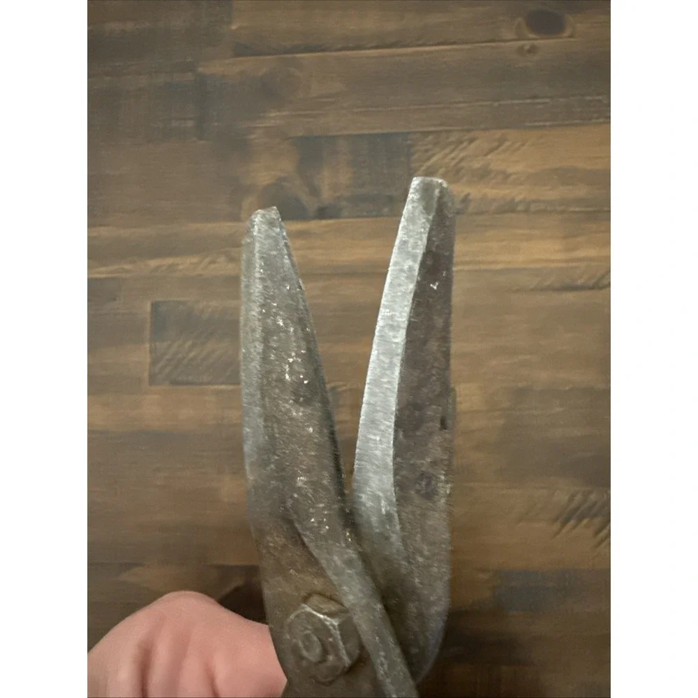Vintage Metal Heavy Duty Forged Steel Sheet Cutting Scissors USA 10